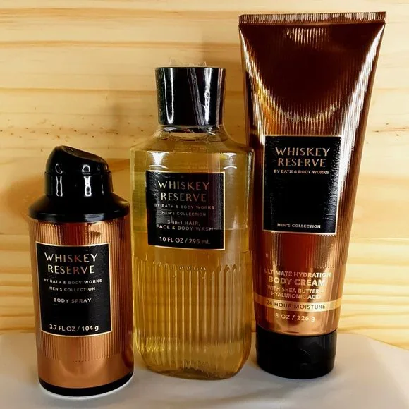 BATH & BODY WORKS 'WHISKEY RESERVE' 3-PIECE GIFT SET BODY WASH, LOTION & MIST - Picture 4 of 14